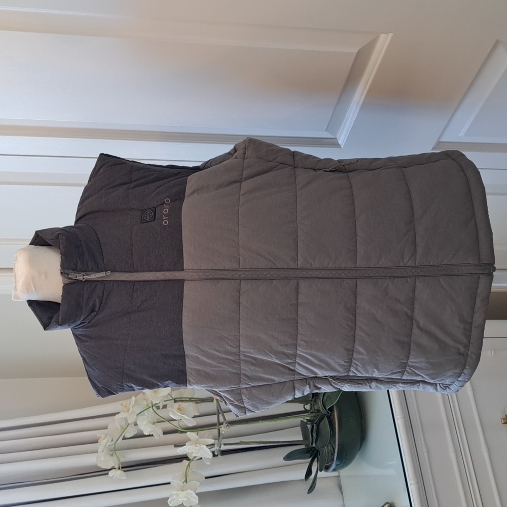 ORORO Mens Outdoor/Ski‎ Flecking Grey Electric Heated Insulated Puffer Vest MD